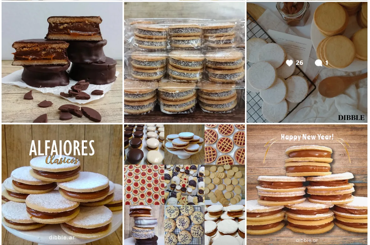 Alfajores de chocolate envasados individualmente, Dibble