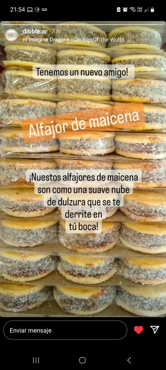 Alfajores de maicena con dulce de leche y coco, Dibble